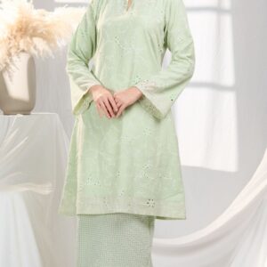 Kurung Riau Rafflesia In Soft Green